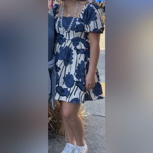 Boutique Puff Sleeve Floral Babydoll Dress